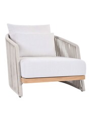 Barker and Stonehouse Coconut Grey Chania Teak and Rope Garden Lounge Chair - Image 3 of 9