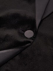 Reiss Black Opal Petite Fitted Velvet Single Breasted Suit Blazer - Image 6 of 7