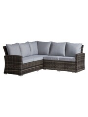 Barker and Stonehouse Flat Rattan Grey Sintra Corner Dining Set with Firepit - Image 4 of 9