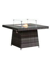 Barker and Stonehouse Flat Rattan Grey Sintra Corner Dining Set with Firepit - Image 5 of 9