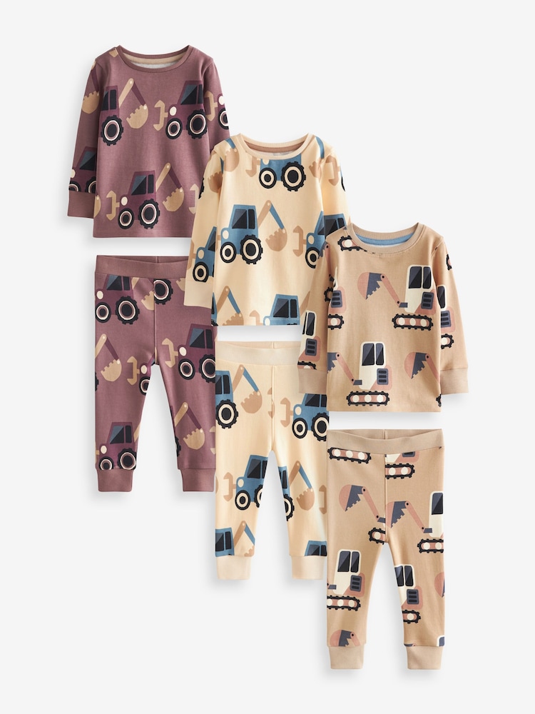 Chocolate Brown Oversized Pyjamas 3 Pack (9mths-8yrs) - Image 5 of 8