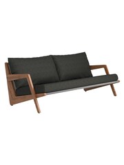 Barker and Stonehouse Grey Rope and Charcoal Cushions Tahiti Teak and Rope 2 Seater Garden Sofa - Image 2 of 6