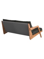 Barker and Stonehouse Grey Rope and Charcoal Cushions Tahiti Teak and Rope 2 Seater Garden Sofa - Image 5 of 6