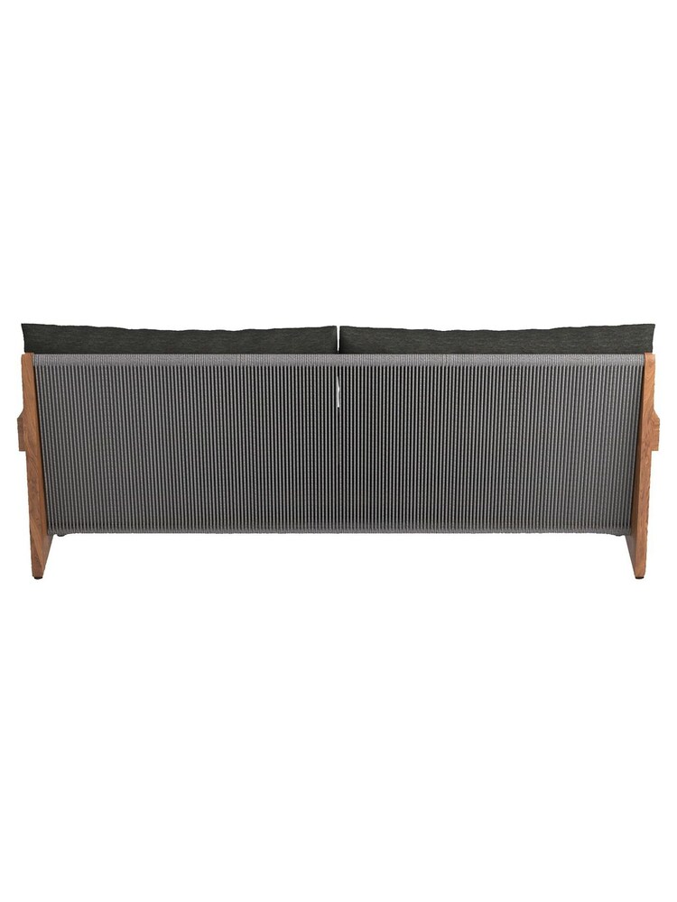 Barker and Stonehouse Grey Rope and Charcoal Cushions Tahiti Teak and Rope 2 Seater Garden Sofa - Image 6 of 6 Barker and Stonehouse Grey Rope and Charcoal Cushions Tahiti Teak and Rope 2 Seater Garden Sofa - Image 6 of 6