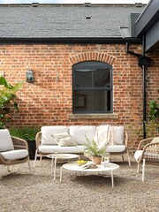 Barker and Stonehouse Natural Weave Ivory White Boracay Garden Lounge Set - Image 1 of 13
