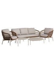 Barker and Stonehouse Natural Weave Ivory White Boracay Garden Lounge Set - Image 3 of 13
