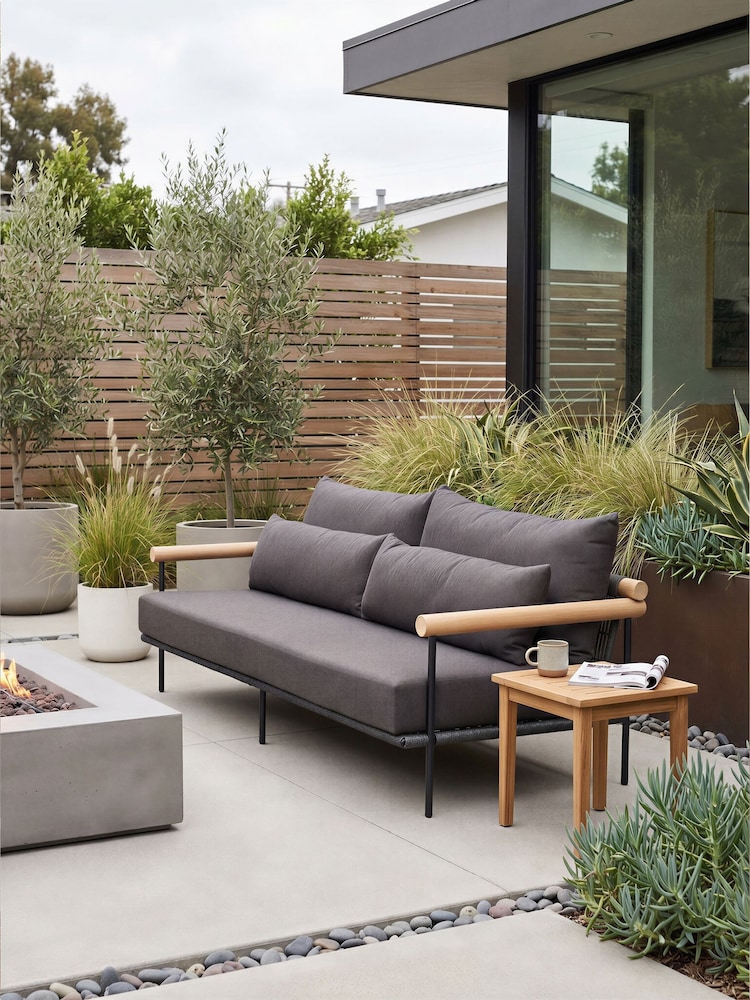 Barker and Stonehouse Black Zanzibar Aluminium 3.5 Seater Garden Sofa - Image 1 of 10