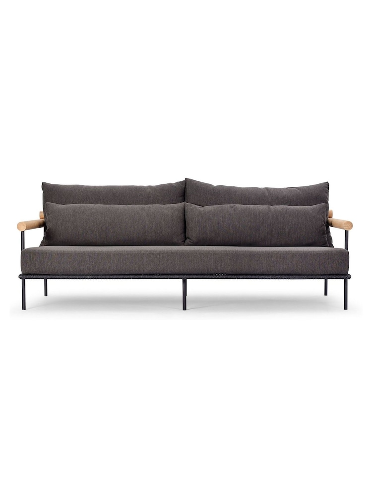Barker and Stonehouse Black Zanzibar Aluminium 3.5 Seater Garden Sofa - Image 2 of 10