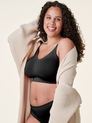 Czarny - Bezszwowy ekologiczny biustonosz jedwabny do karmienia piersią Bravado z pełną miseczką - Obraz 1 z 1