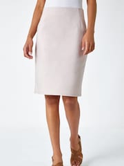 Roman Natural Pull On Stretch Pencil Skirt - Image 2 of 5