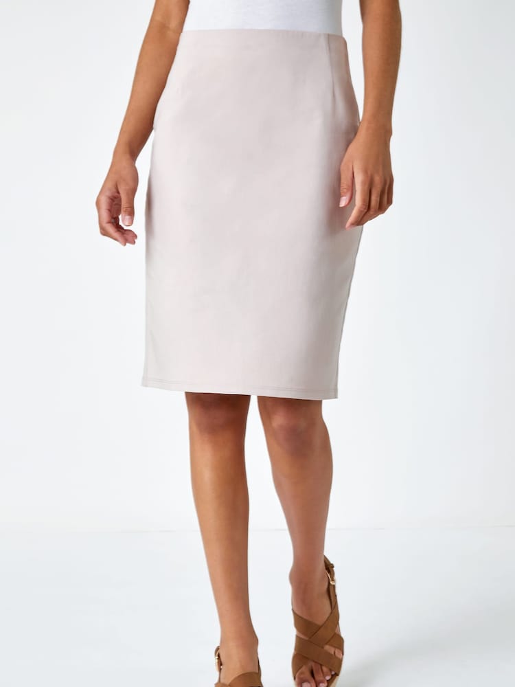 Roman Natural Pull On Stretch Pencil Skirt - Image 2 of 5