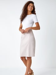 Roman Natural Pull On Stretch Pencil Skirt - Image 4 of 5