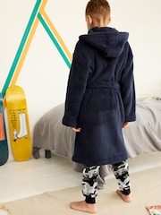 Navy Blue Fleece Dressing Gown (2-16yrs) - Image 3 of 7
