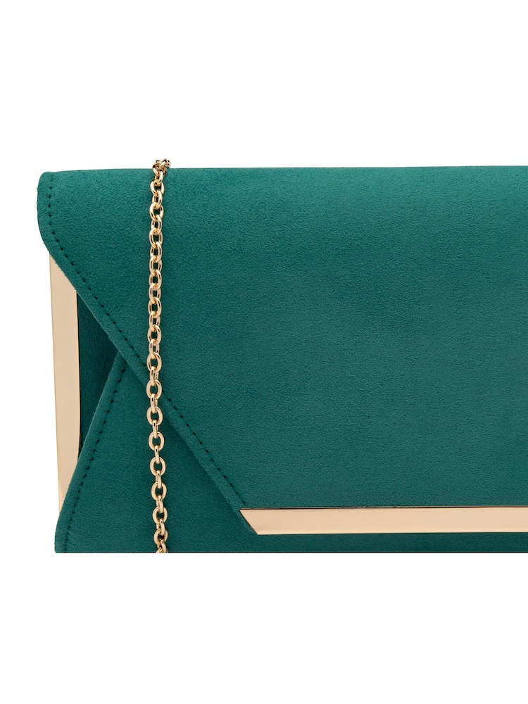 Lotus Green Clutch Bag with Chain - Image 1 of 4