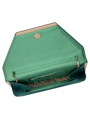Lotus Green Clutch Bag with Chain - Image 4 of 4