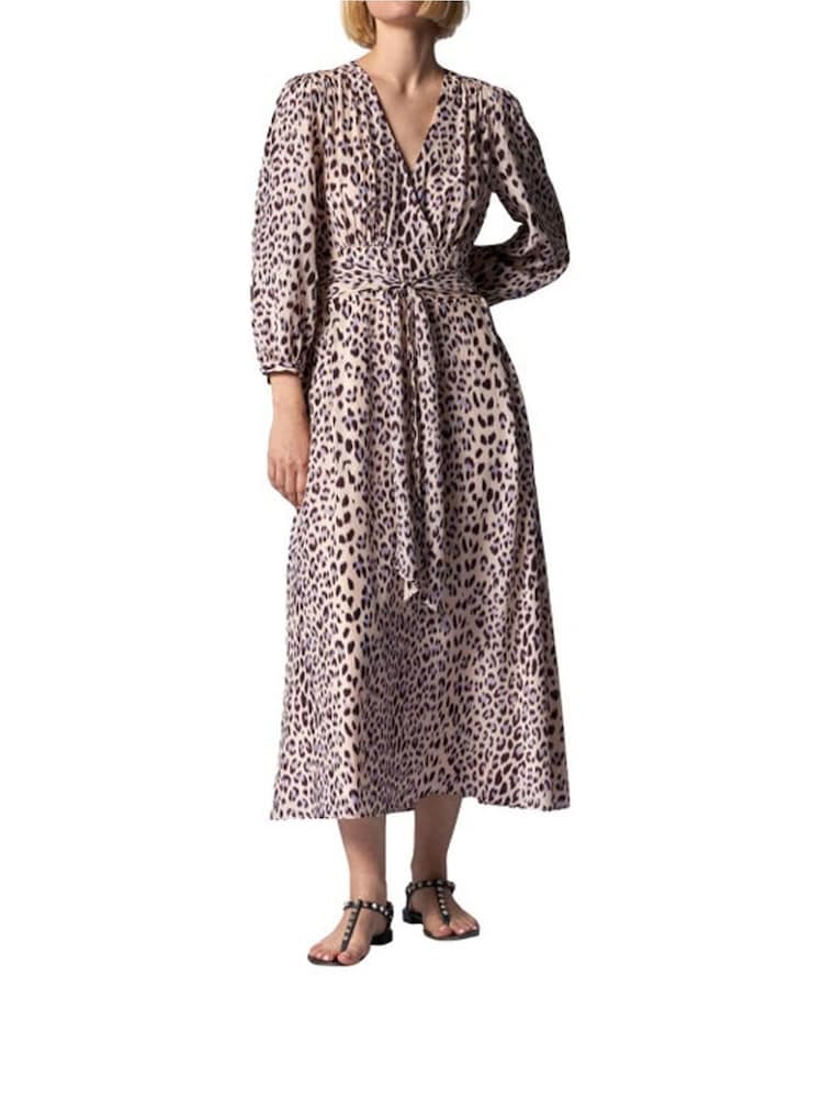 Equipment Sadie Animal Print Silk Blend Midi Dress - Image 1 of 4
