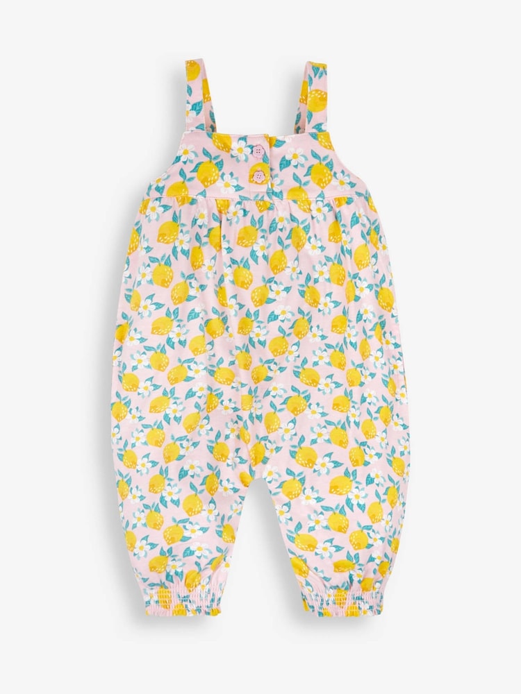 JoJo Maman Bébé Pink Lemon Floral Print Jumpsuit - Image 1 of 2