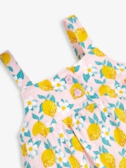 JoJo Maman Bébé Pink Lemon Floral Print Jumpsuit - Image 2 of 2