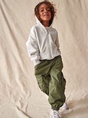 Khaki Green 100% Cotton Parachute Cargo Trousers (3-16yrs) - Image 1 of 8