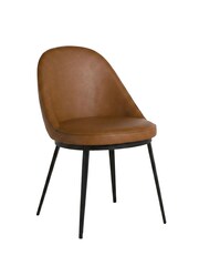 Barker and Stonehouse Cognac Quebec Faux Leather Dining Chairs - Image 3 of 10