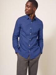 White Stuff Blue Polka Dot Printed Shirt - Image 1 of 6