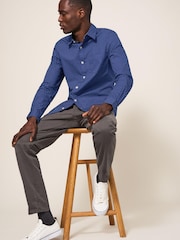 White Stuff Blue Polka Dot Printed Shirt - Image 3 of 6