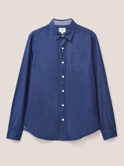 White Stuff Blue Polka Dot Printed Shirt - Image 5 of 6