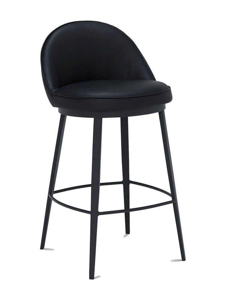 Barker and Stonehouse Black Quebec Faux Leather Counter Stool - Image 2 of 2 Barker and Stonehouse Black Quebec Faux Leather Counter Stool - Image 2 of 2