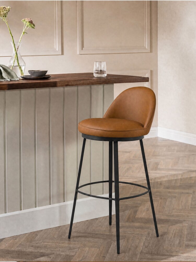 Barker and Stonehouse Cognac Quebec Faux Leather Counter Stool - Image 1 of 8 Barker and Stonehouse Cognac Quebec Faux Leather Counter Stool - Image 1 of 8