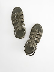 Khaki Green Standard/Wide Fit Forever Comfort® Leather Gladiator Sandals - Image 5 of 8