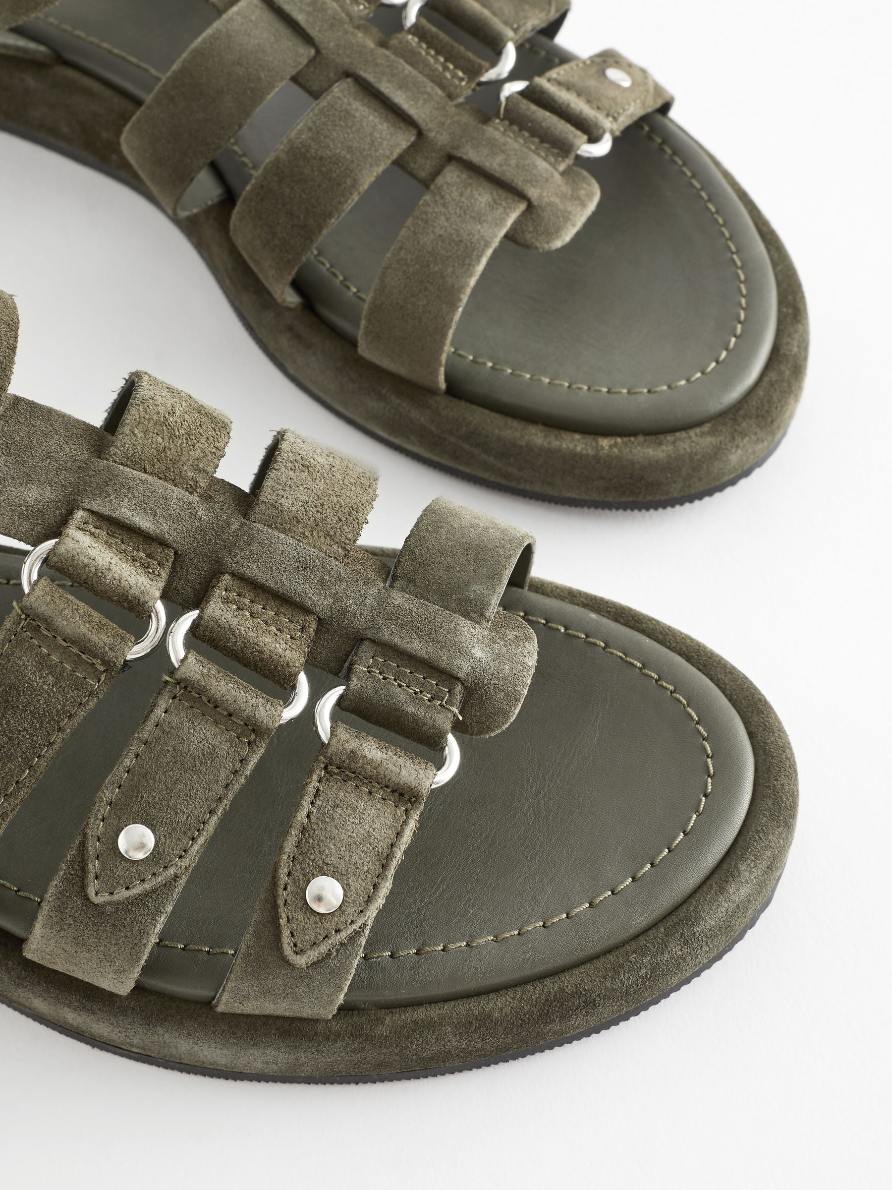 Buy Khaki Green Standard Wide Fit Forever Comfort Leather Gladiator Sandals from Next Austria