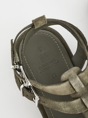 Khaki Green Standard/Wide Fit Forever Comfort® Leather Gladiator Sandals - Image 8 of 8