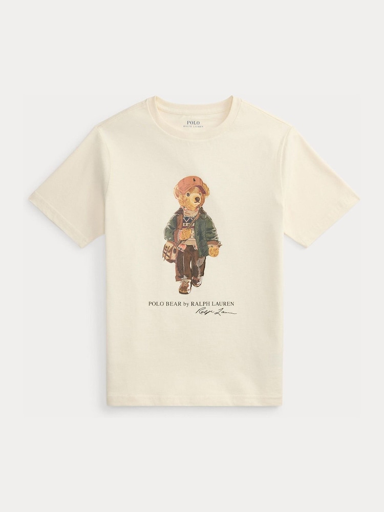 Creme - Polo Ralph Lauren Polo Bear Graphic Jersey T-Shirt - Bild 1 von 3
