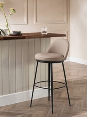 Barker and Stonehouse Taupe Quebec Faux Leather Counter Stool - Image 1 of 4