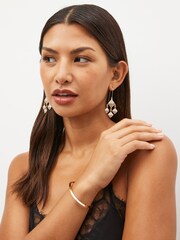 Gold Tone Multi Diamond Drop Earring - Image 2 of 4