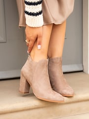 Linzi Cream Freda Block Heeled Ankle Boots - Image 5 of 5