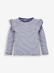 Sliv vijolična Apple - Komplet 2 majic s potiskom in črtastimi naborki JoJo Maman Bébé - Slika 3 iz 6