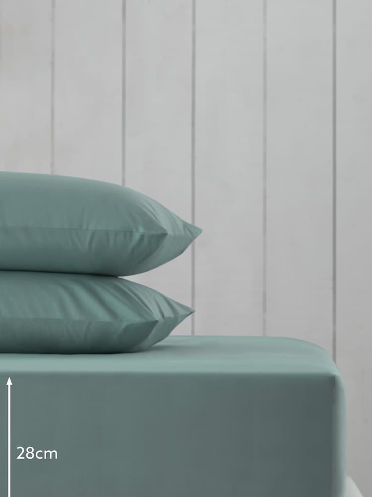 Green Sage Cotton Rich Deep Fitted Sheet - Image 2 of 2 Green Sage Cotton Rich Deep Fitted Sheet - Image 2 of 2