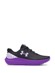 Under Armour Black/Purple Surge 4 Trainers - Image 1 of 7
