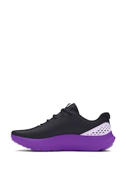Under Armour Black/Purple Surge 4 Trainers - Image 4 of 7