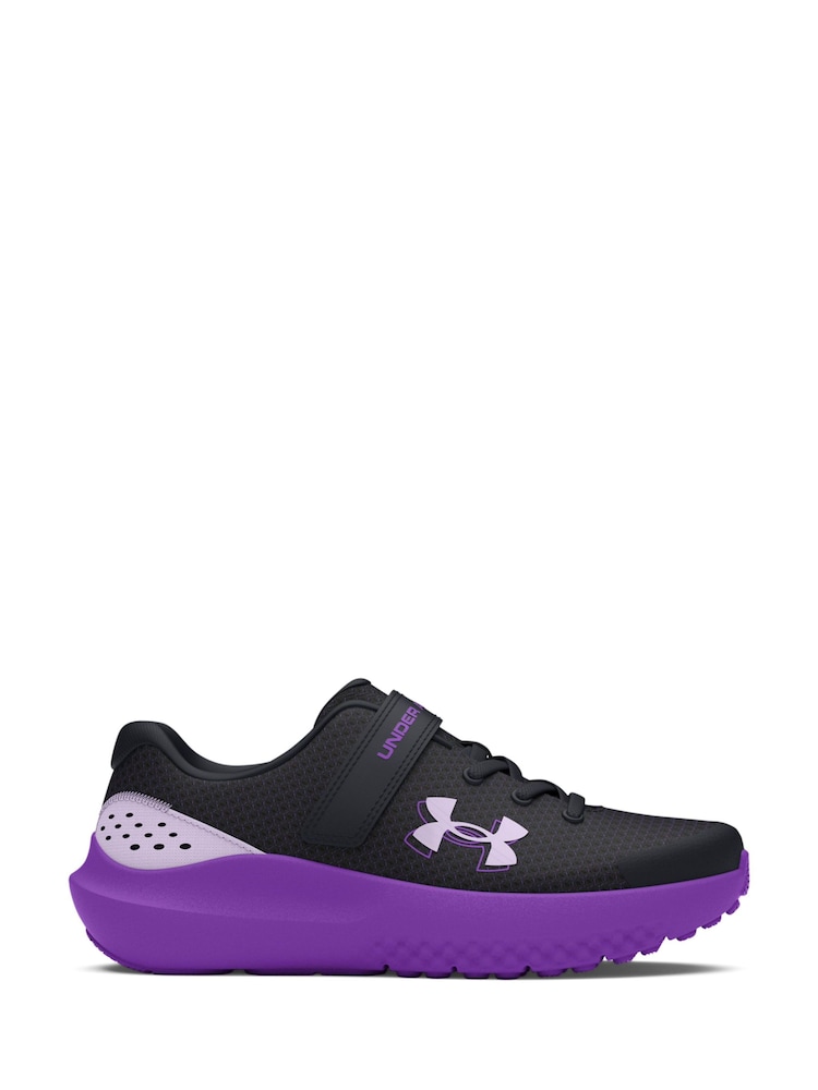 Under Armour Black/Purple Surge 4 Trainers - Image 2 of 6 Under Armour Black/Purple Surge 4 Trainers - Image 2 of 6