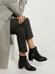 Dune London Black Pout Buckle Detail Heeled Boots - Image 5 of 5