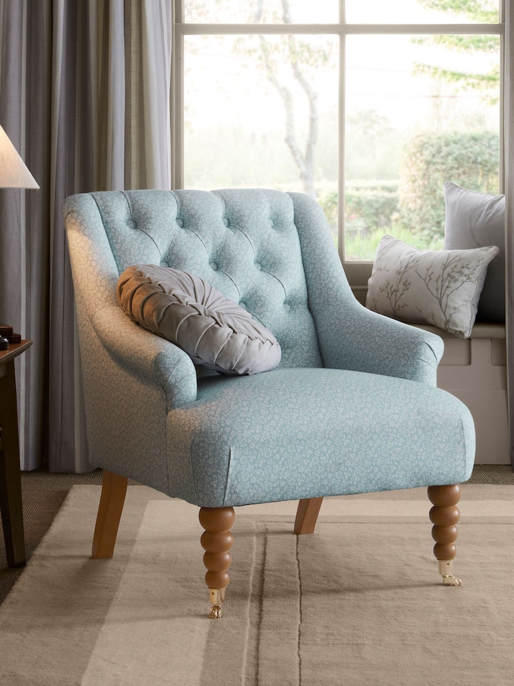 Laura Ashley Sweet Allysum Pale Seapsray Blue Ropsley Accent Chair - Image 1 of 9