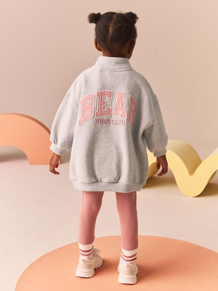 Grey Half Zip Sweater And Leggings Set (3mths-7yrs) - Image 2 of 8 Grey Half Zip Sweater And Leggings Set (3mths-7yrs) - Image 2 of 8