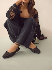 Black Forever Comfort® Mesh Espadrille Sandals - Image 1 of 8