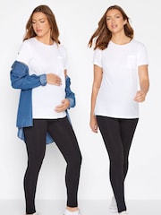 Long Tall Sally Black Maternity Full Length Leggings 2 Packs - Image 1 of 5