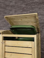 Charles Bentley Natural Wood Wooden Triple Bin Garden Storage Unit - Image 2 of 6