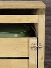 Charles Bentley Natural Wood Double Wooden Bin Garden Storage Unit - Image 3 of 6