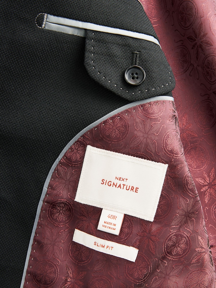 Schwarz - Signature Tollegno Anzugjacke aus strukturierter italienischer Wolle, Slim-Fit - Image 10 of 11