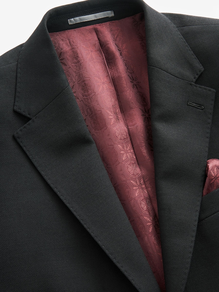 Schwarz - Signature Tollegno Anzugjacke aus strukturierter italienischer Wolle, Slim-Fit - Image 9 of 11